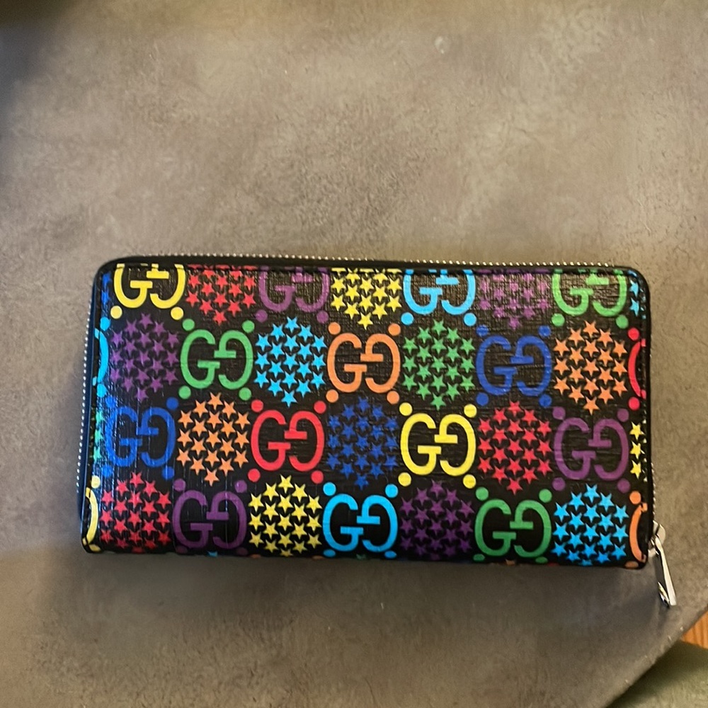 GG Psychedelic Zip Around Wallet